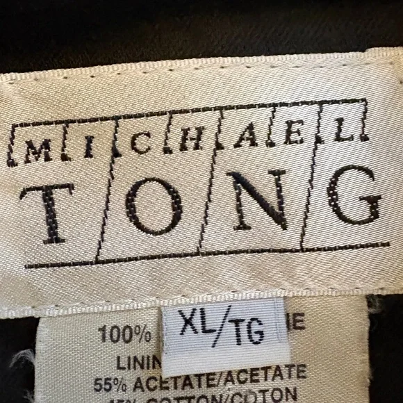 Vintage Michael Tong Black Wool Double-Breasted Long Coat - Picture 14 of 16